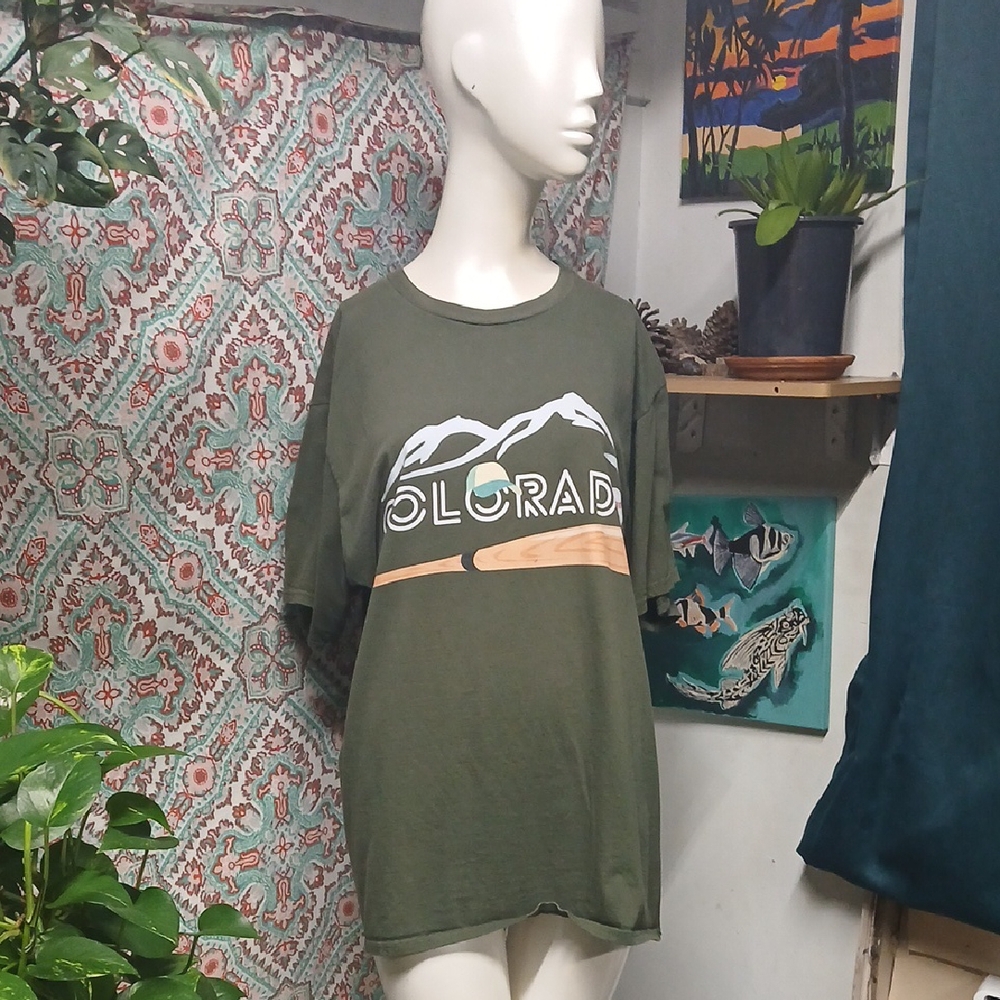 Sport City Tees Green Colorado Baseball Graphic T-Shirt, Size XL (Estimated)